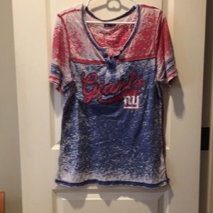 NFL Team Apparel women’s New York Giants football faded design Tee Shirt size XL